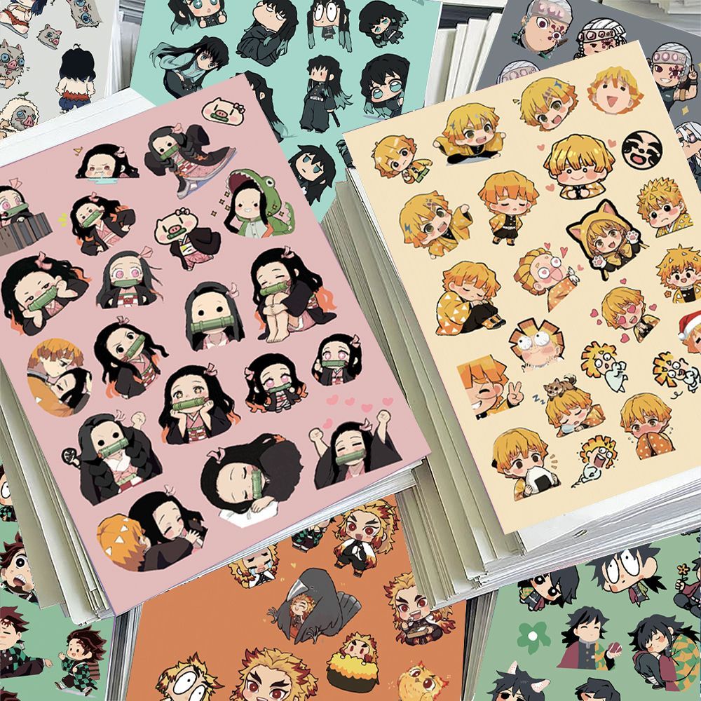 Sticker Sheet Set - 24 stuks Chibi Demon Slayer schermbeveiligingsstickers
