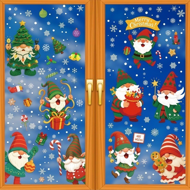 Sticker Sheet Set - 9 vellen/set Kerstman elf sneeuwvlok statische