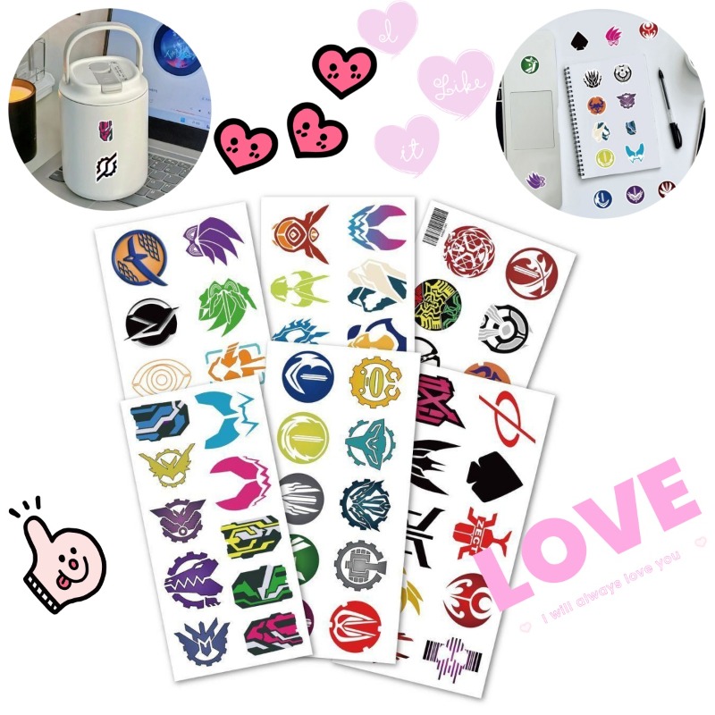 Sticker Sheet Set - 60 vellen Kamen Rider logo-stickers creatieve