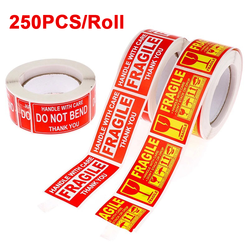 Sticker Sheet Set - 250PCS Breekbare Stickers Behandelen met Zorg
