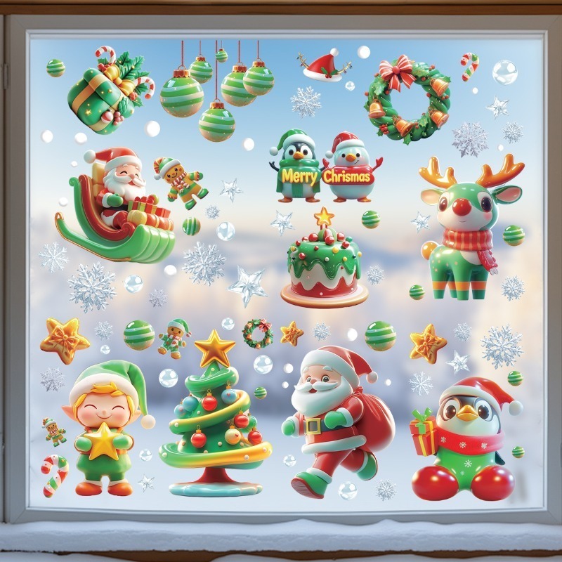 9 vellen/set kerstboom sneeuwp - Sticker Sheet Set recensie en prijs