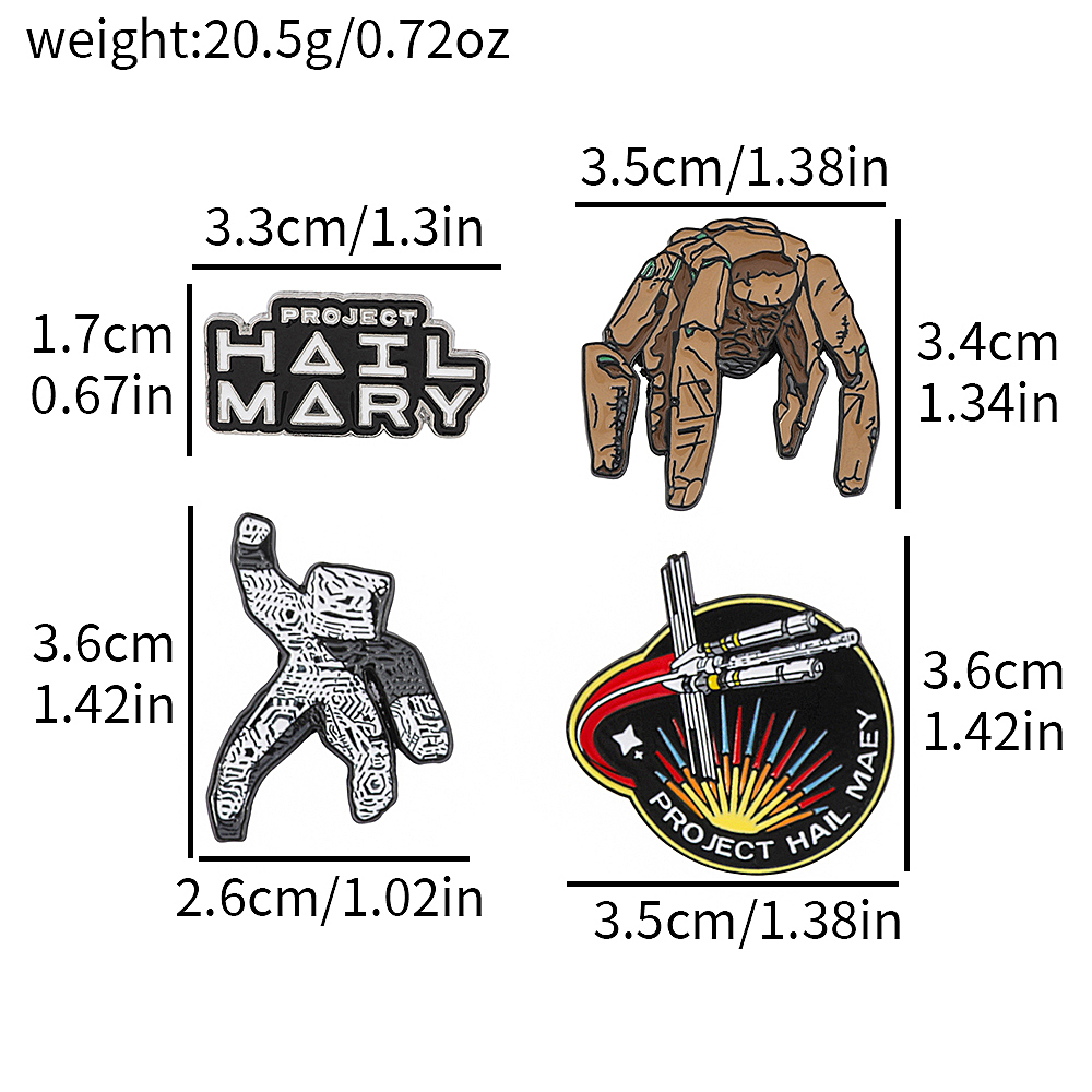 4-delige Sci-Fi Emaille Pin Se - Enamel Pin Set recensie en prijs