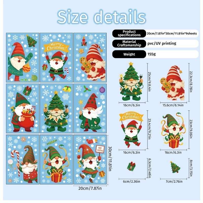 9 vellen/set Kerstman elf snee - Sticker Sheet Set recensie en prijs